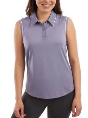 Sleeveless Polo Top in blueish purple